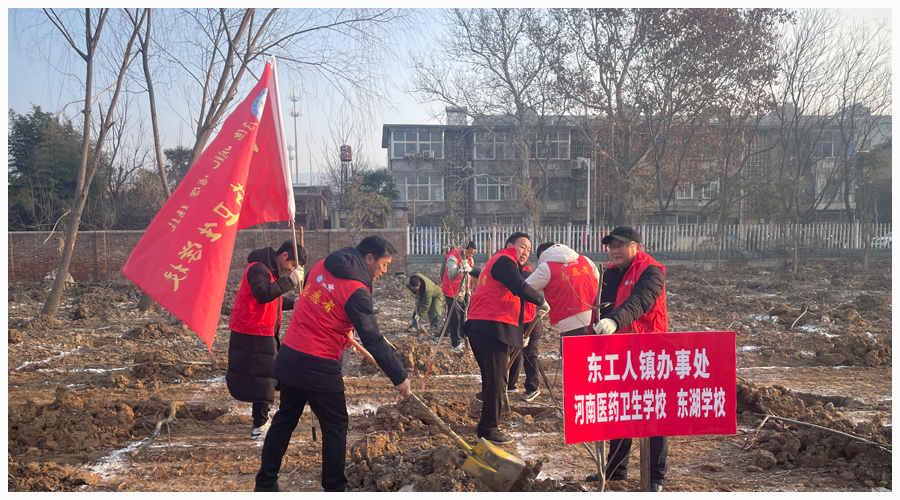 我校参加冬季义务植树活动