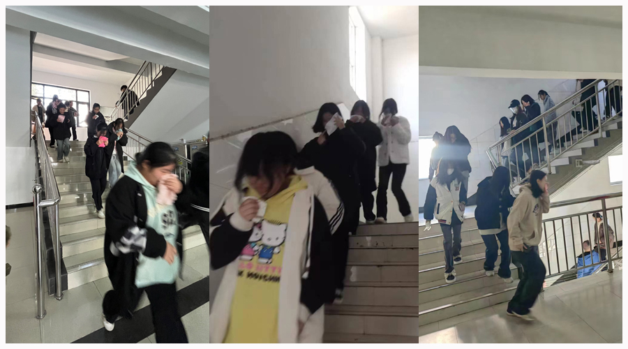 我校开展消防应急疏散和防震应急避险演练活动 我校开展消防应急疏散和防震应急避险演练活动