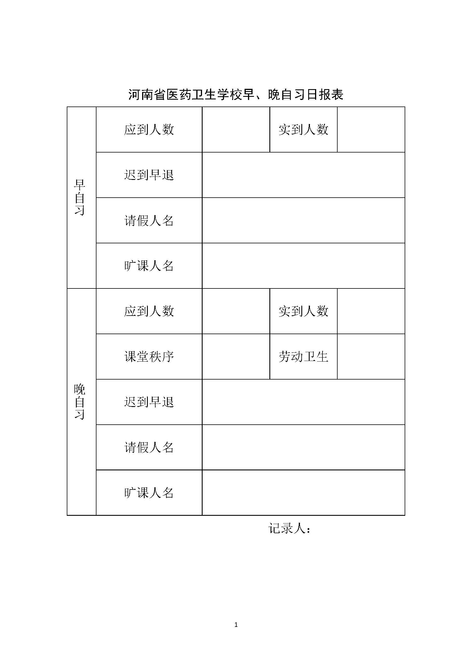 河南省医药卫生学校班级量化管理实施细则